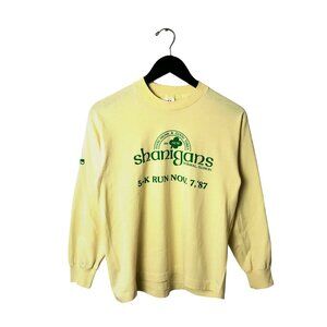 Vintage 80s Shanigans Normal Illinois 5K Roadrunners T-Shirt Yellow Medium M